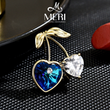  Cài áo Cherry Crystal Heart 