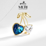  Cài áo Cherry Crystal Heart 