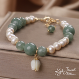  Vòng tay nữ ngọc trai Jade Blossom 