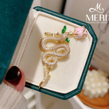  Cài áo Floral Snake 