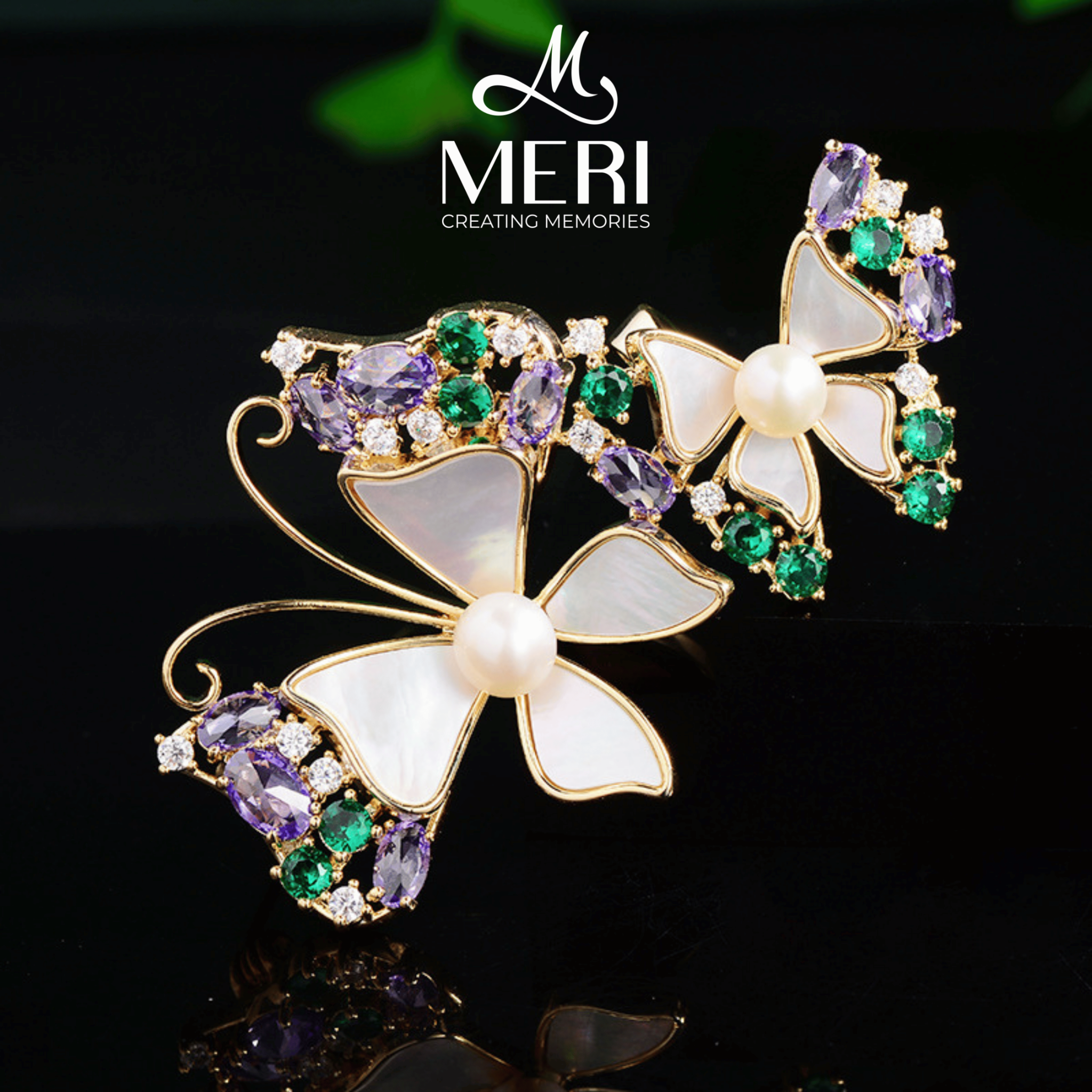  Cài áo Violet Butterfly 