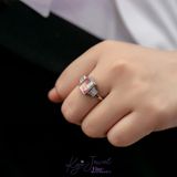  Nhẫn đá Tourmaline vuông phá cách 