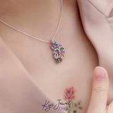  Dây chuyền nữ đẹp chim công đá Tourmaline sang trọng 