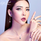 Khuyên tai bạc nữ pha lê Swarovski chim ruồi xanh 