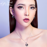  Khuyên tai bạc nữ đá Swarovski tròn thanh lịch 