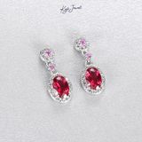  Khuyên tai nữ bạc Ý Crimson Flame 