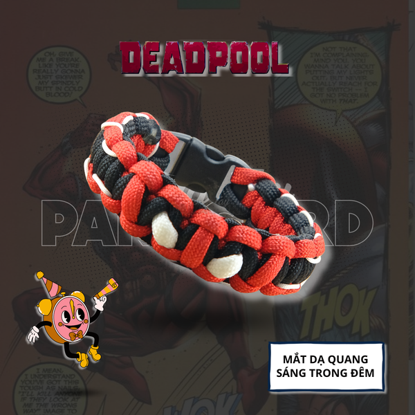 DEADPOOL Vòng Tay Paracord màu Đỏ & Đen