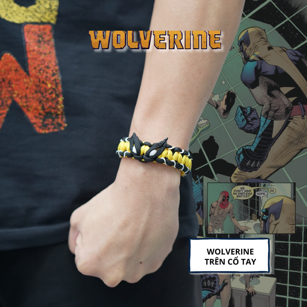WOLVERINE Vòng Tay Paracord màu Đen & Vàng