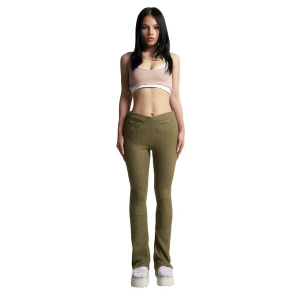 FLARED TROUSERS - MOSS