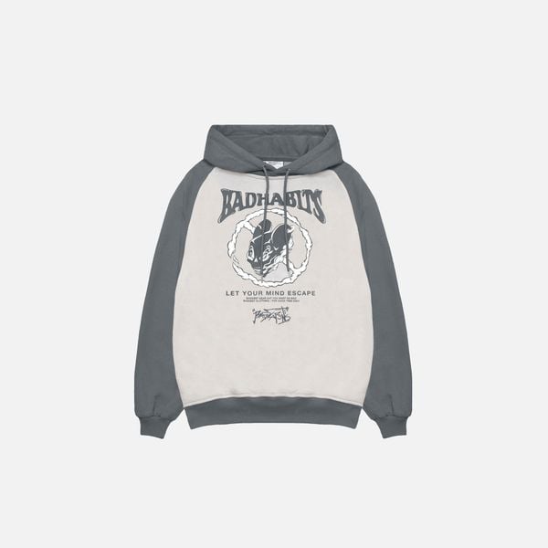 ESCAPE RAGLAN HOODIE - GREY