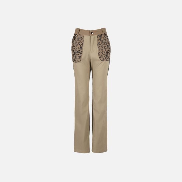 KHAKI LEOPARD PANTS