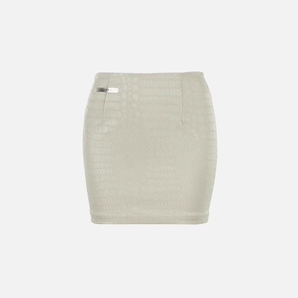 FAUX LEATHER MINI SKIRT - WHITE
