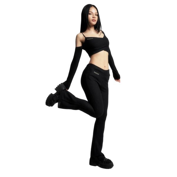 FLARED TROUSERS - BLACK