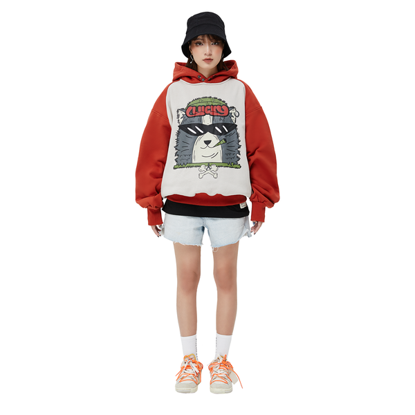 LUCKY MEOW RAGLAN HOODIE