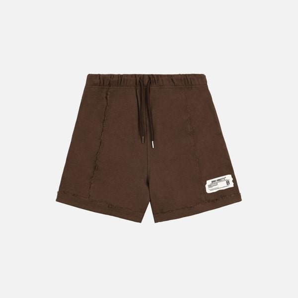 DESTROYED SWEAT SHORT - BROWN