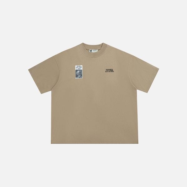 STOP THINK BOXY TEE - COFFEE
