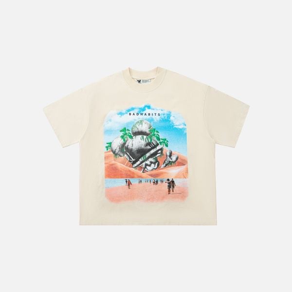DEJAVU BOXY TEE - CREAM