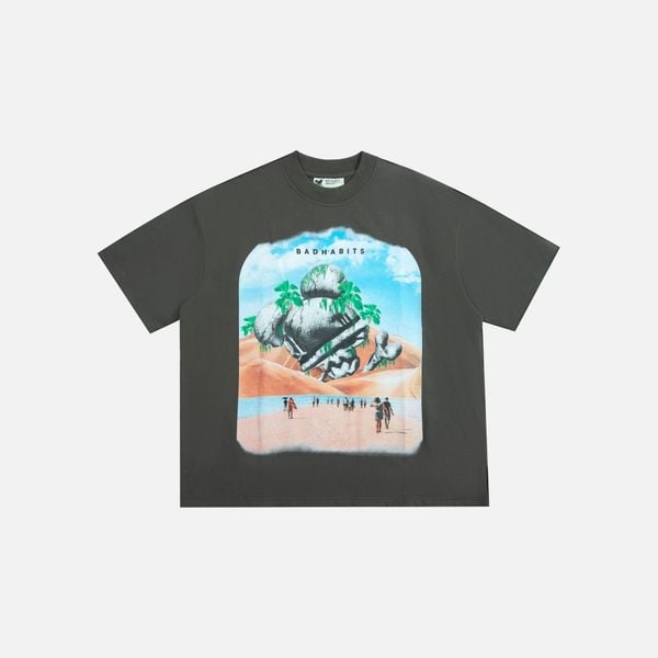 DEJAVU BOXY TEE - GREY