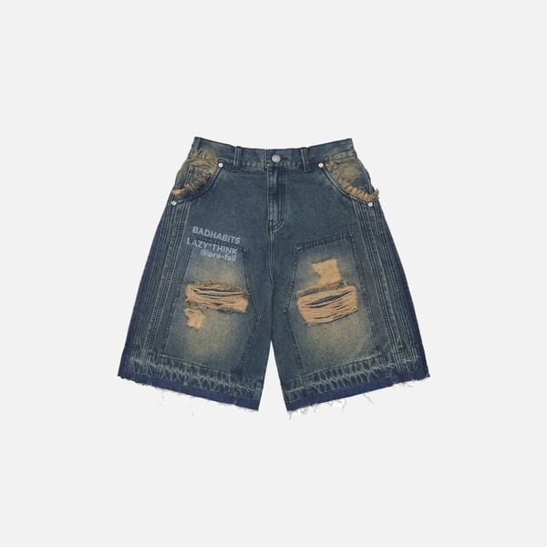DOUBLE DESTROYED BAGGY SHORT