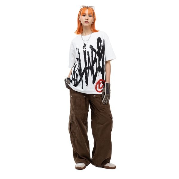 FREEHAND TYPO TEE - WHITE