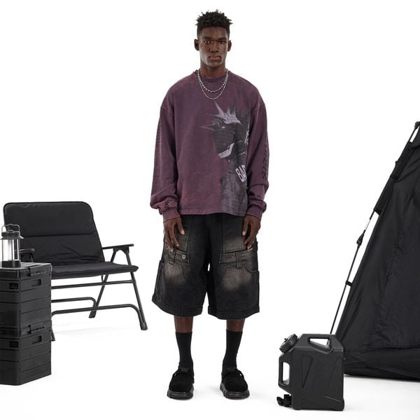 METAL LABEL BAGGY SHORT