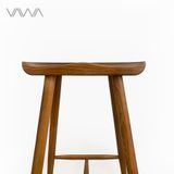  Ghế bar gỗ Taburet mặt lõm - Ghế đẩu quầy bar gỗ 