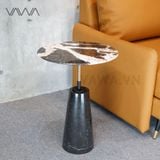  Bàn Tab sofa mặt trụ đế đá tự nhiên - Trụ inox mạ PVD - Desk Tab 