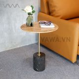  Bàn Tab sofa mặt đá tự nhiên nhập Ý - Trụ inox mạ vàng - Desk Tab 