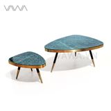  1Bàn trà sofa đẹp mặt đá nhập Ý - Bàn trà Đá Cuội - Pebble tea table 