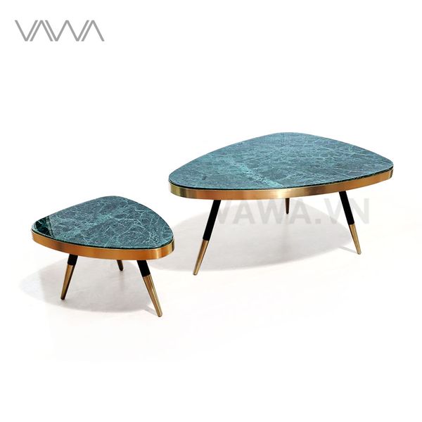 Bàn trà sofa đẹp mặt đá nhập Ý - Bàn trà Đá Cuội - Pebble tea table