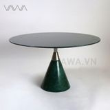  Bàn trà sofa đẹp Simple mặt đá nhập Ý - Trụ mạ vàng PVD 