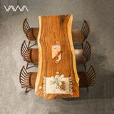  Bộ bàn ăn Gỗ Me Tây nguyên tấm ghế Pinnstol tiện nan Hà Nội 