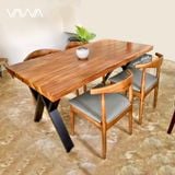  Bộ bàn ăn Gỗ Me Tây nguyên tấm ghế Elbow Hà Nội 