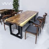  Bộ bàn ăn Gỗ Me Tây nguyên tấm ghế Elbow Hà Nội 