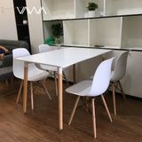  1Bộ bàn ghế ăn 4 chỗ - Bàn chữ nhật EAMES Ghế nhựa màu sắc DSW 