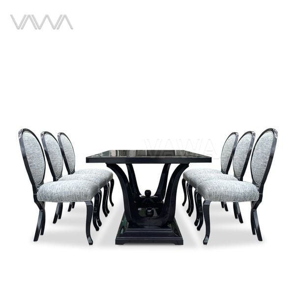 Bộ bàn ghế ăn CG Fontaine lưng oval chân chéo đẹp cao cấp Hà Nội