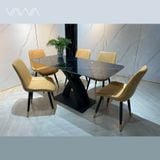  Bộ bàn ghế ăn mặt đá chân sắt, đẹp hiện đại 