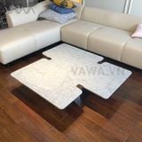  1Bàn trà sofa mặt đá tự nhiên Ý, chân gỗ sồi Jacob - Minotti Jacob coffee table 
