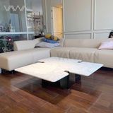  1Bàn trà sofa mặt đá tự nhiên Ý, chân gỗ sồi Jacob - Minotti Jacob coffee table 