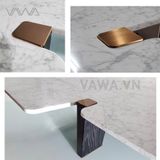  1Bàn trà sofa mặt đá tự nhiên Ý, chân gỗ sồi Jacob - Minotti Jacob coffee table 