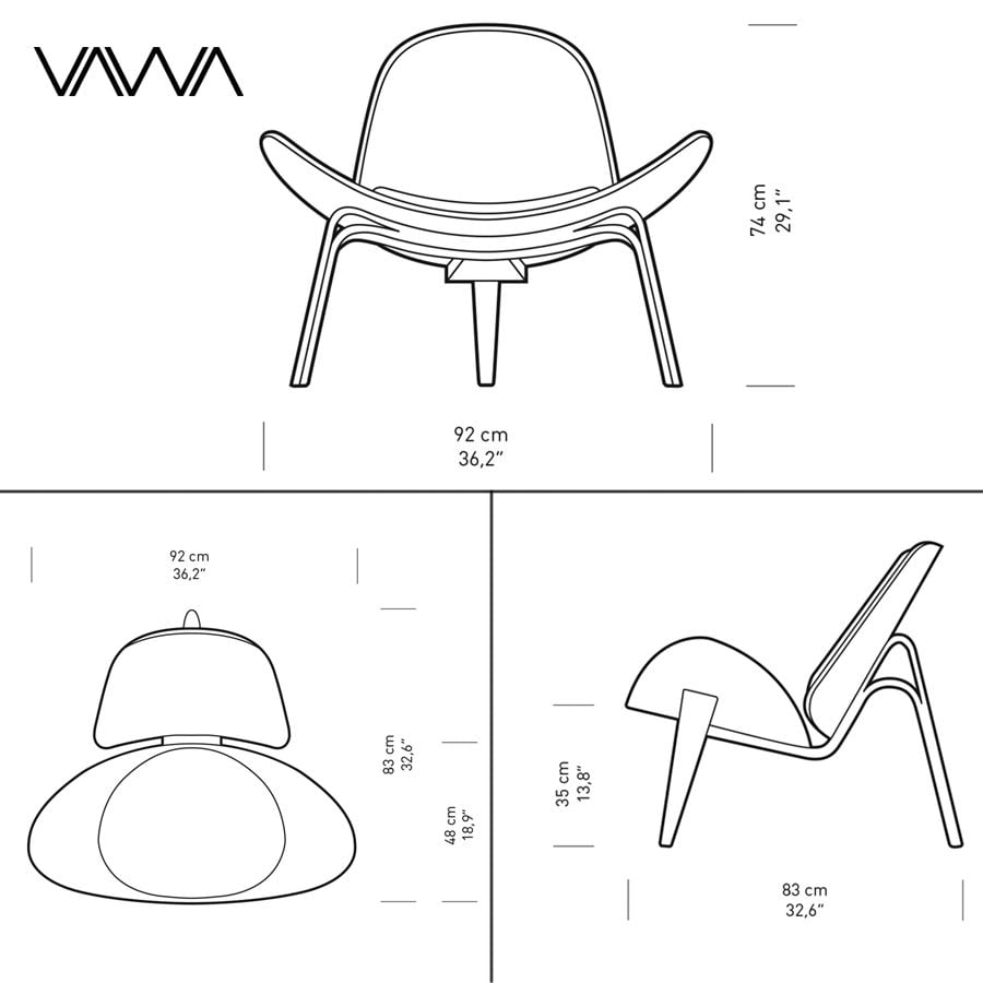  Ghế thư giãn Ghế đọc sách SHELL - Carl Hansen CH07 