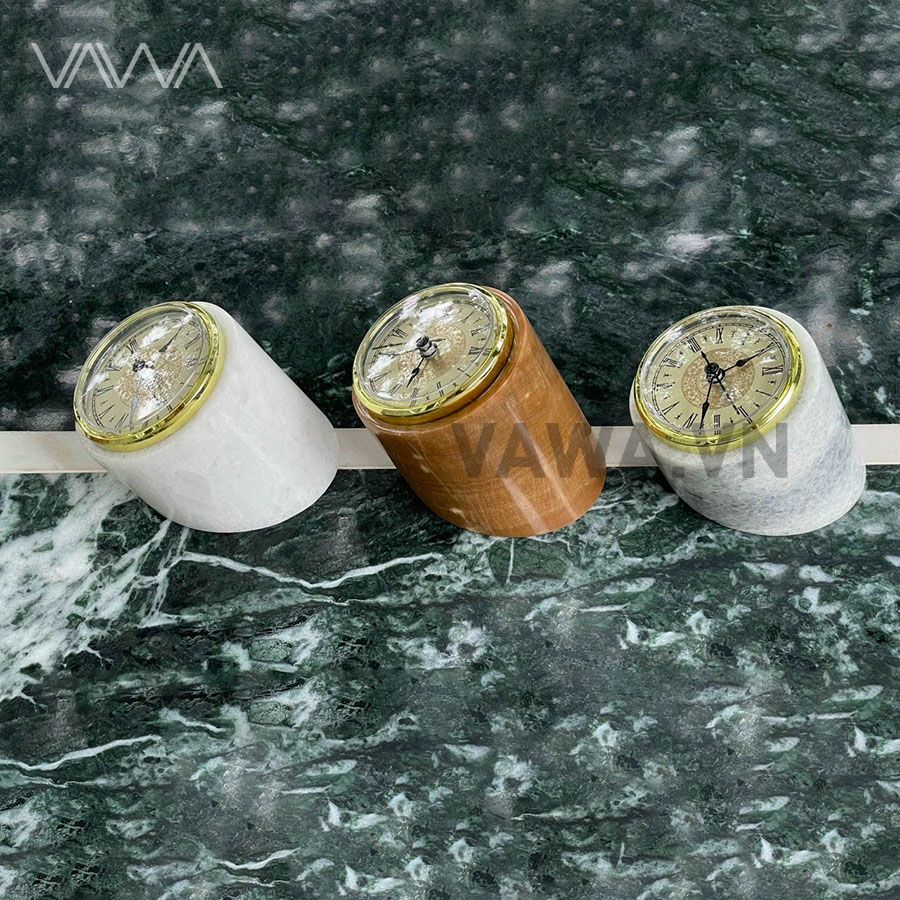  Đồng hồ để bàn decor mặt tròn đá cẩm thạch 