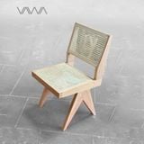  Ghế ăn ghế cafe Chandigarh chair ( Office Cane Chair ) gỗ mây không tay 