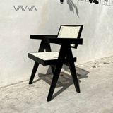  Ghế ăn ghế cafe Chandigarh chair ( Office Cane Chair ) gỗ mây 