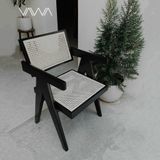  Ghế ăn ghế cafe Chandigarh chair ( Office Cane Chair ) gỗ mây 