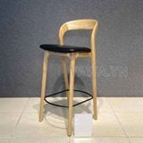  Ghế quầy bar gỗ hiện đại Neva tựa lưng 