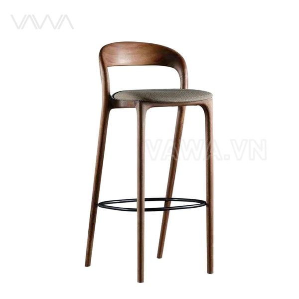 Ghế quầy bar gỗ hiện đại Neva tựa lưng
