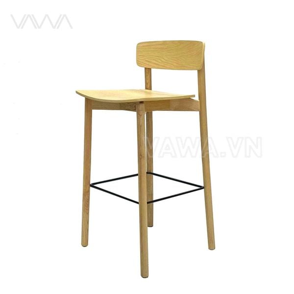 Ghế quầy bar gỗ hiện đại tựa lưng Cross