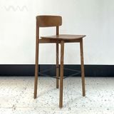 Ghế quầy bar gỗ hiện đại tựa lưng Cross 
