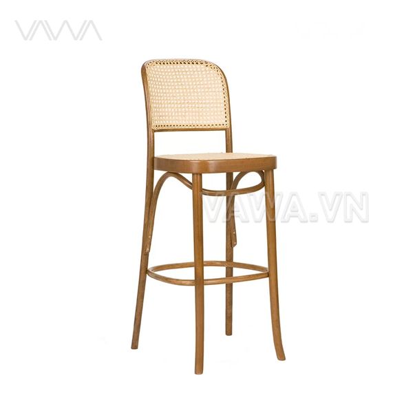 Ghế quầy bar gỗ lưng mây thonet Hà Nội